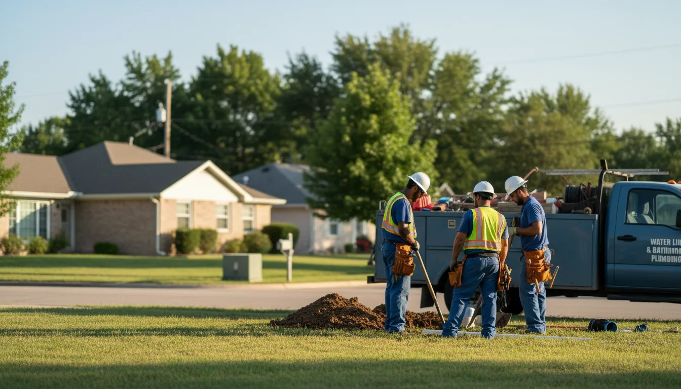 Residential water line and bathroom plumbing service in Ursa, IL